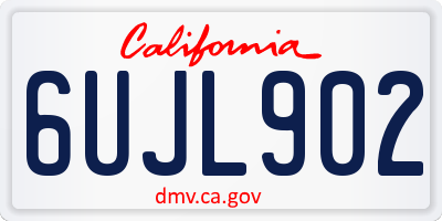 CA license plate 6UJL902