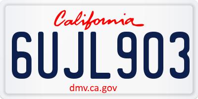 CA license plate 6UJL903