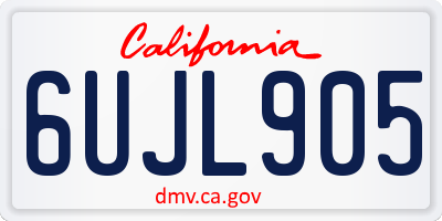 CA license plate 6UJL905