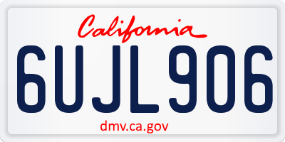 CA license plate 6UJL906