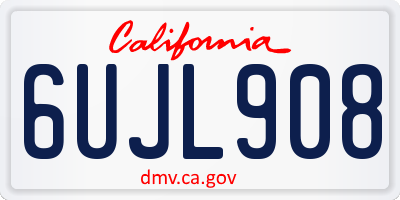 CA license plate 6UJL908