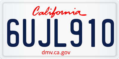 CA license plate 6UJL910