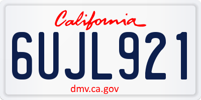 CA license plate 6UJL921