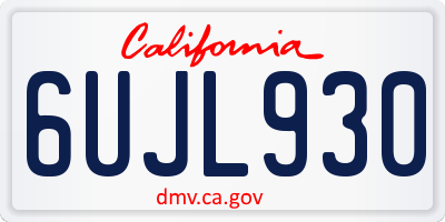 CA license plate 6UJL930