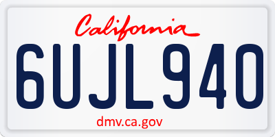 CA license plate 6UJL940