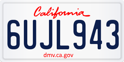 CA license plate 6UJL943