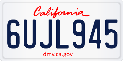 CA license plate 6UJL945