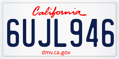 CA license plate 6UJL946