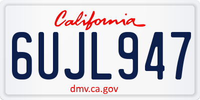 CA license plate 6UJL947