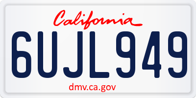 CA license plate 6UJL949