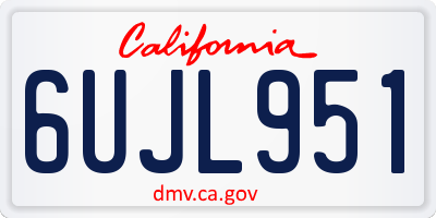 CA license plate 6UJL951