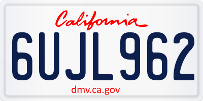 CA license plate 6UJL962