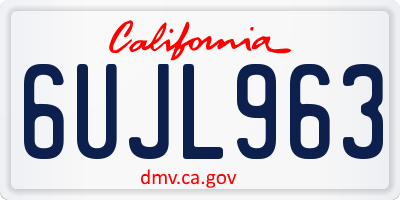 CA license plate 6UJL963