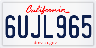 CA license plate 6UJL965