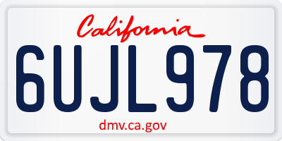 CA license plate 6UJL978