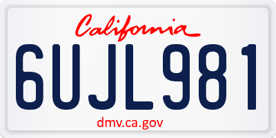 CA license plate 6UJL981