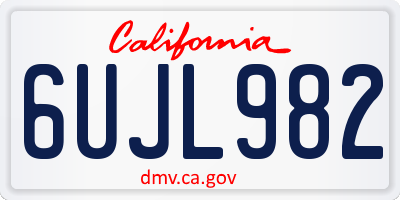 CA license plate 6UJL982