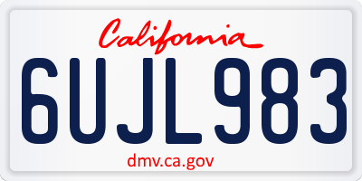 CA license plate 6UJL983