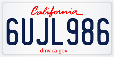 CA license plate 6UJL986