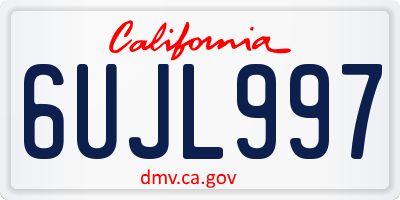 CA license plate 6UJL997