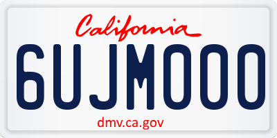 CA license plate 6UJM000