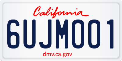 CA license plate 6UJM001
