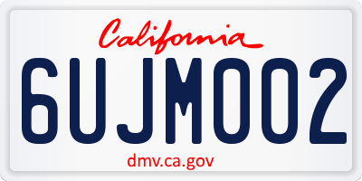 CA license plate 6UJM002