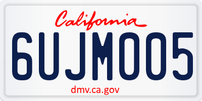 CA license plate 6UJM005
