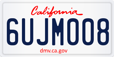 CA license plate 6UJM008