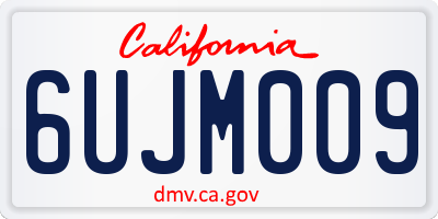 CA license plate 6UJM009