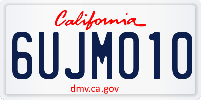 CA license plate 6UJM010