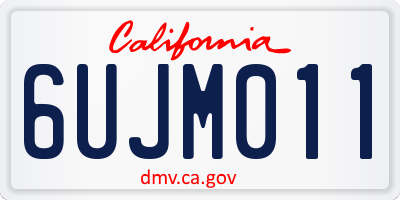 CA license plate 6UJM011