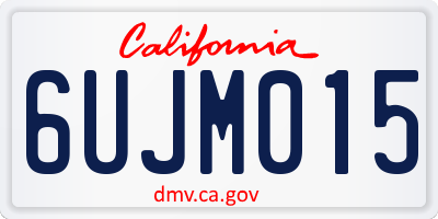 CA license plate 6UJM015