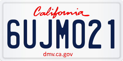 CA license plate 6UJM021