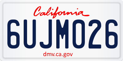 CA license plate 6UJM026