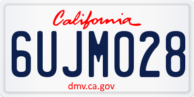 CA license plate 6UJM028