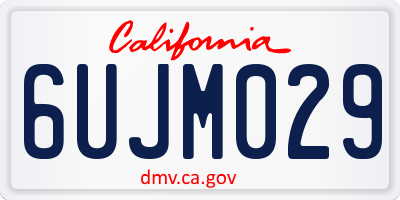 CA license plate 6UJM029