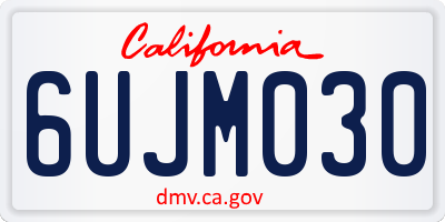 CA license plate 6UJM030