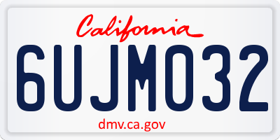 CA license plate 6UJM032