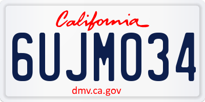 CA license plate 6UJM034