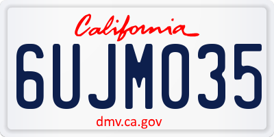CA license plate 6UJM035