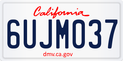 CA license plate 6UJM037