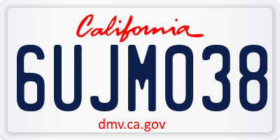 CA license plate 6UJM038