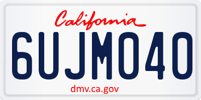 CA license plate 6UJM040