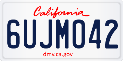 CA license plate 6UJM042