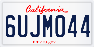 CA license plate 6UJM044
