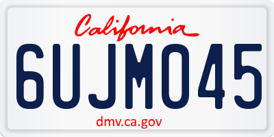 CA license plate 6UJM045