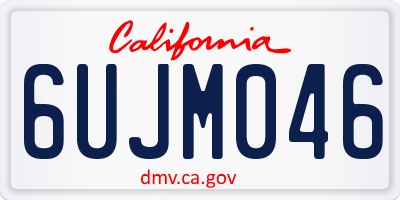CA license plate 6UJM046
