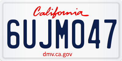 CA license plate 6UJM047