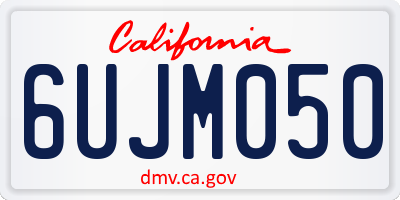 CA license plate 6UJM050